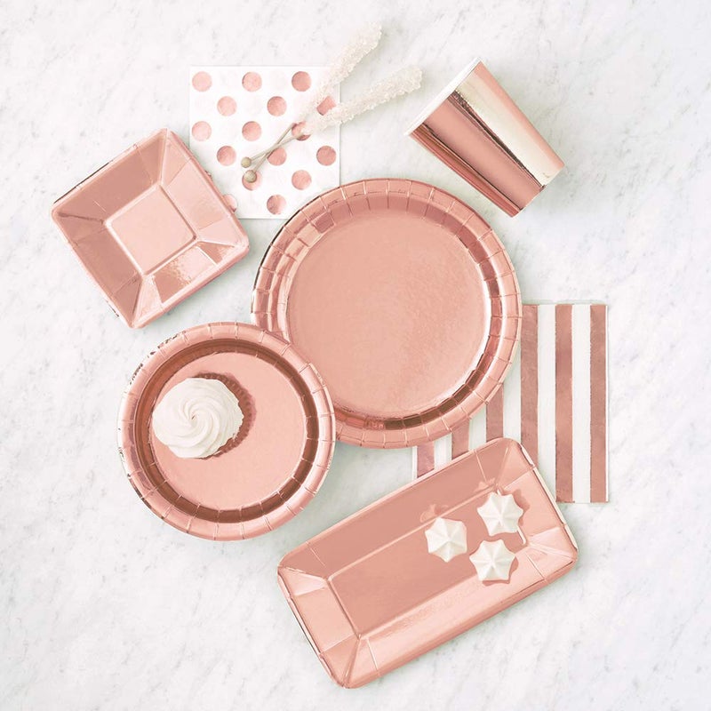 Unique Party Unique Rose Gold Foil Paper Cups, 12 oz, 8 Count - Image 2